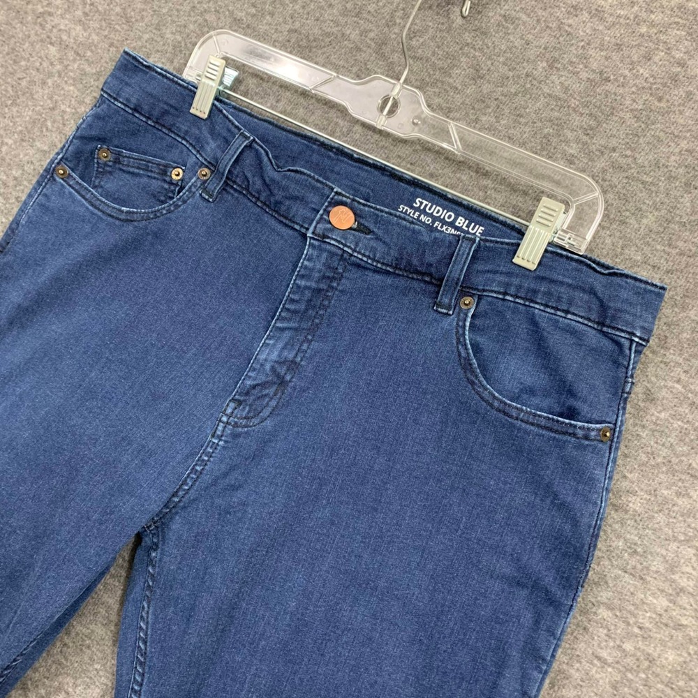 Mugsy Fulton Jean Studio Blue Men 36x28 Slim Straight Flex Denim Stretch FLX3N01